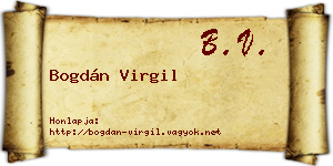 Bogdán Virgil névjegykártya
